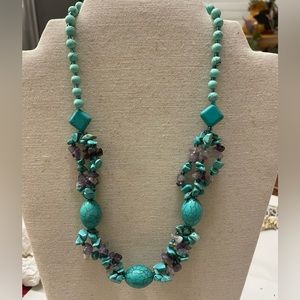 Turquoise and amethyst necklace